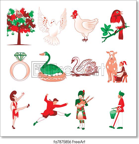Free Art Print Of Days Of Christmas Vector Illustration Card 561x581 Free Art Print Of Days Of Christmas Vector Illustration Card