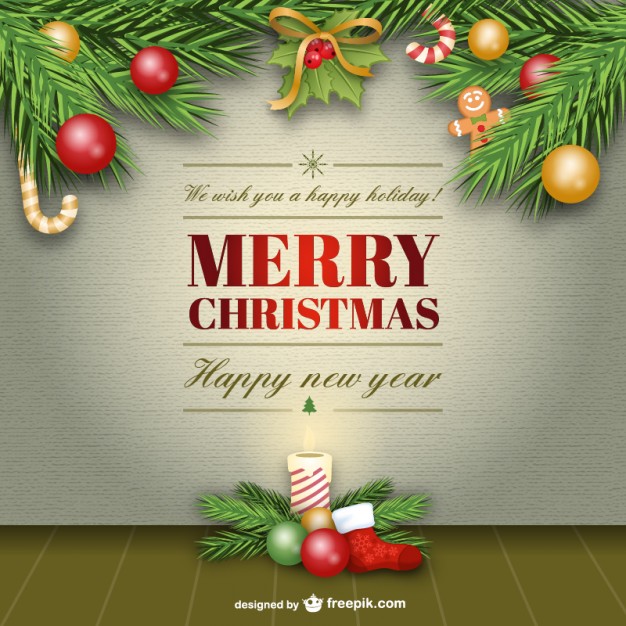 626x626 Elegant Merry Christmas Card Free Vector