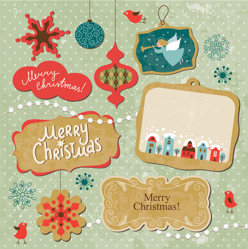 800x801 Free Download Vectors Of Beautiful Christmas Elements Vector Sources