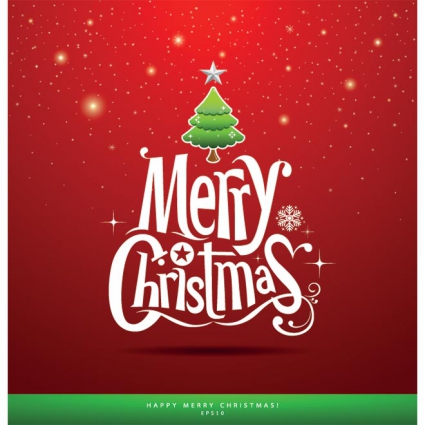 425x425 Free Vector Merry Christmas Typography Greeting Card Free