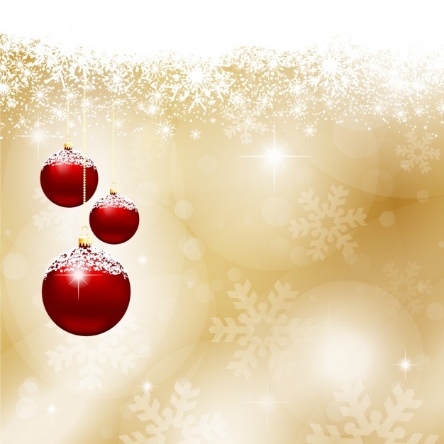 626x626 Red Christmas Balls On Gold Background Vector Free Download