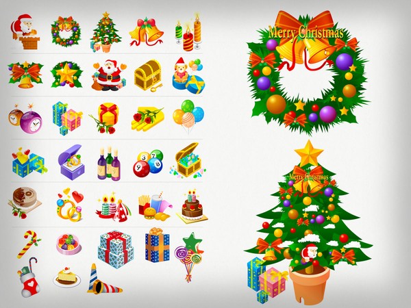 600x450 Christmas Vector Icons