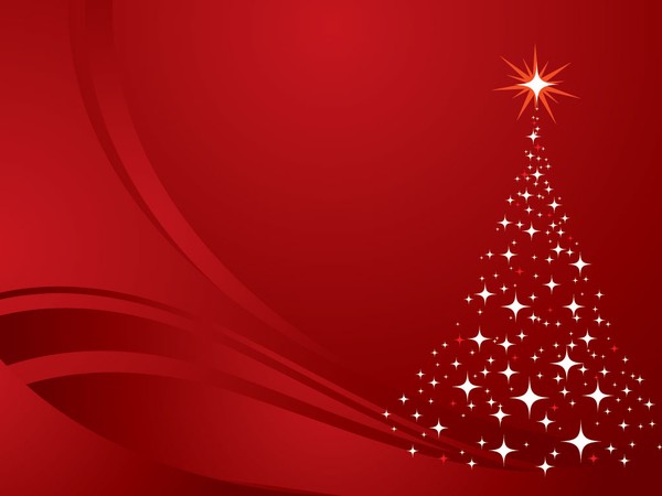 600x450 Christmas Tree Background Red Vector Graphic