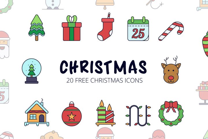 Merry Christmas Vector Free Icon Set 720x480 Merry Christmas Vector Free Icon Set