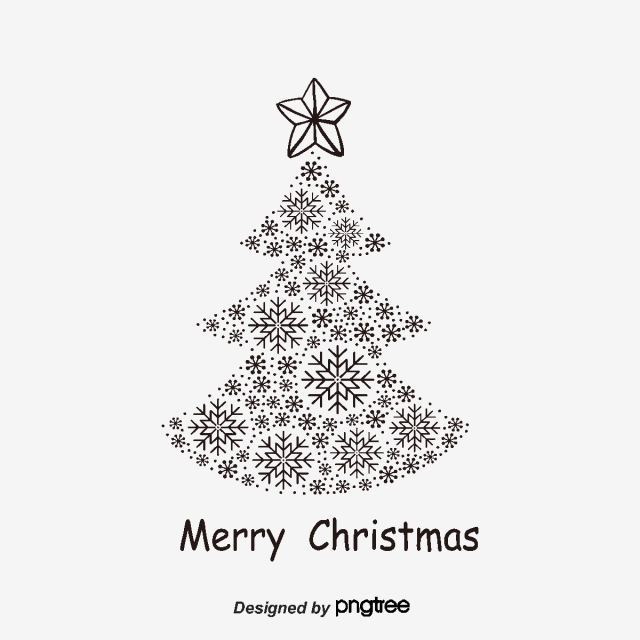 Download Free Png Black Lines Christmas Tree, Black Vector 640x640 Download Free Png Black Lines Christmas Tree, Black Vector