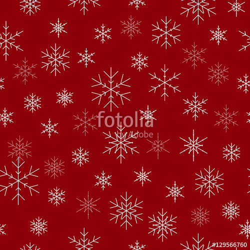 500x500 Christmas Seamless Pattern With Snowflakes Red Background