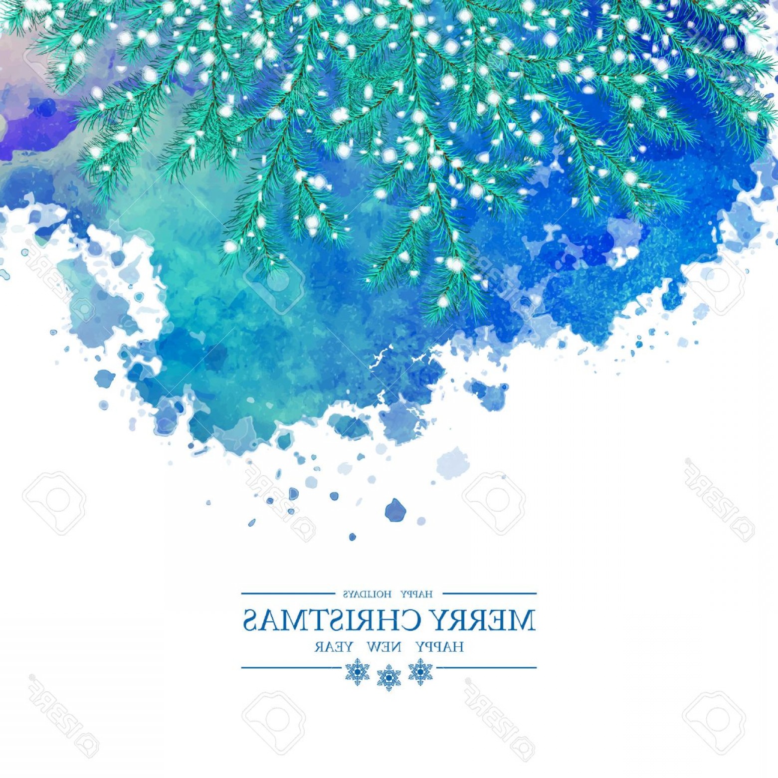 1560x1560 Photostock Vector Christmas Watercolor Vector Background Snow