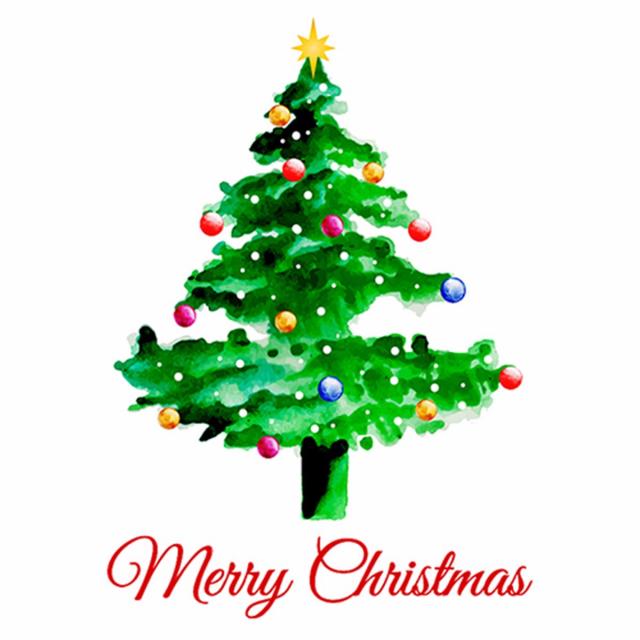 640x640 Watercolor Abstract Christmas Tree, Watercolor Vector, Abstract