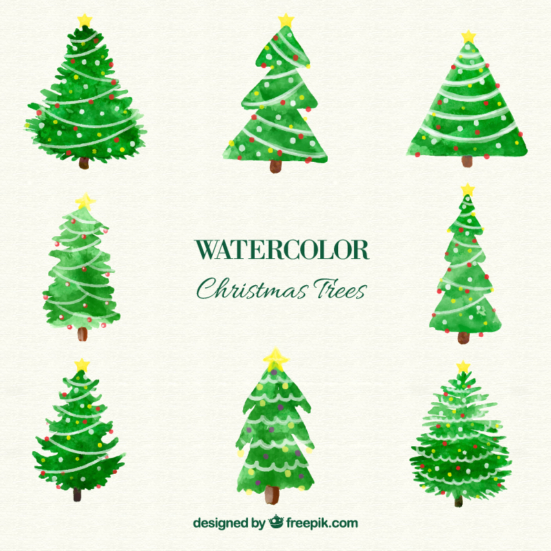 800x800 Free Christmas Watercolor Vector Illustrations On Behance