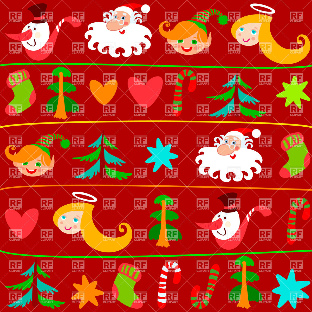 1200x1200 Christmas Wrapping Paper With Holiday Symbols Vector Image
