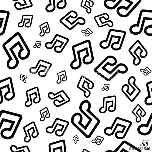 500x500 Musical Note Wrapping Paper Vector Background With Notes Seamless