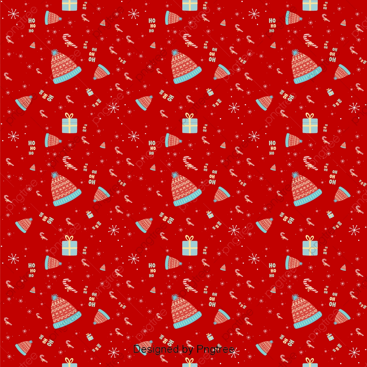 1200x1200 Christmas Wrapping Paper Background, Santa Claus, Christmas Hat