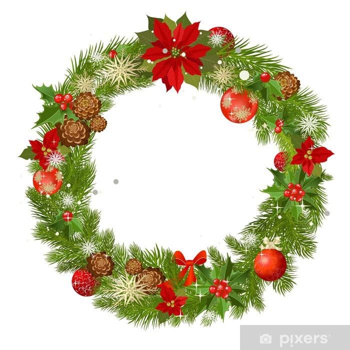 700x700 Christmas Garland Vector Frame Poster