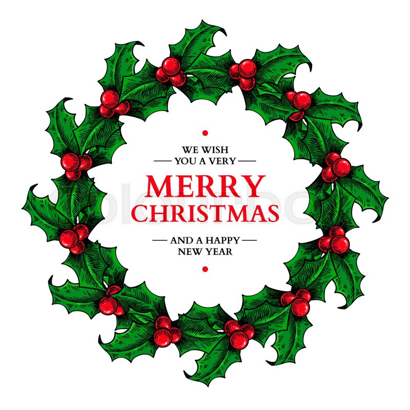 800x800 Christmas Wreath Vector Hand Drawn Stock Vector Colourbox