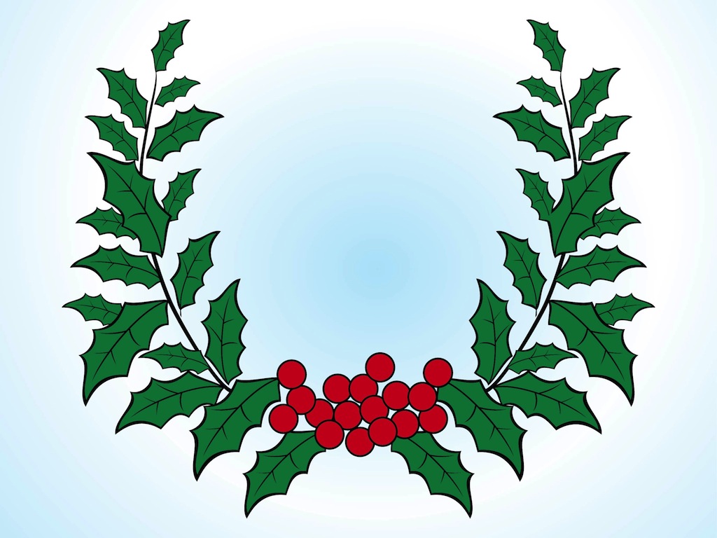 1024x768 Holiday Wreath Vector Art Graphics
