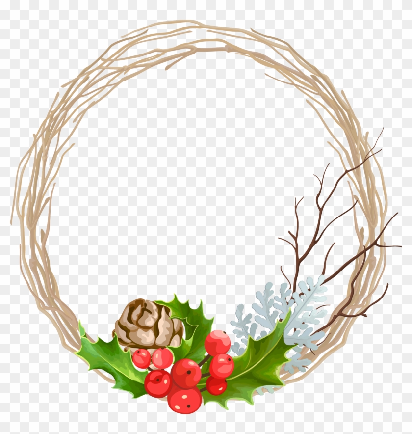 840x884 Vector Transparent Wreath Christmas Decoration Transprent