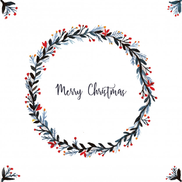 626x626 Watercolor Christmas Wreath Vector Free Download