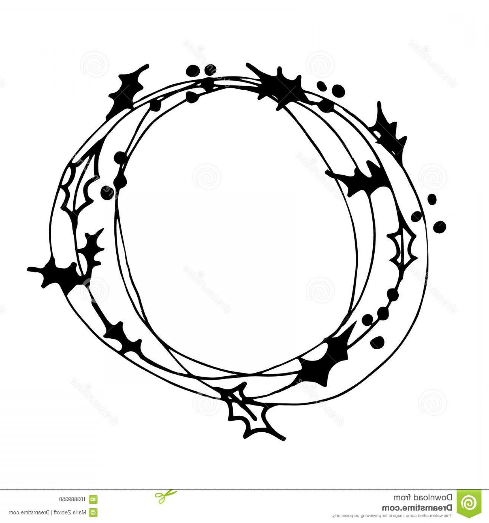 1560x1668 Black White Christmas Wreath Vector Catamart