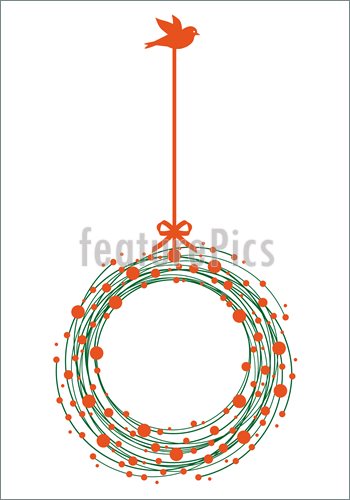 350x500 Christmas Wreath, Vector