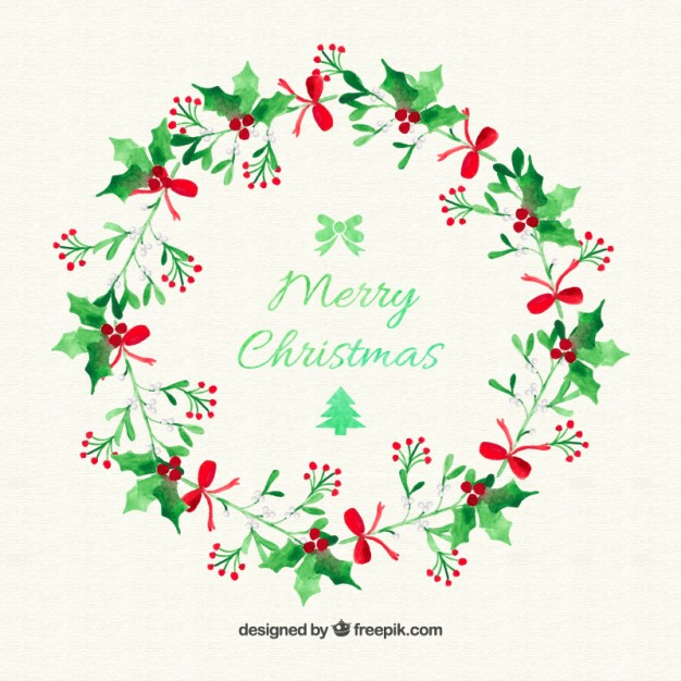 Christmas Mistletoe Wreath Vector Free Download 626x626 Christmas Mistletoe Wreath Vector Free Download