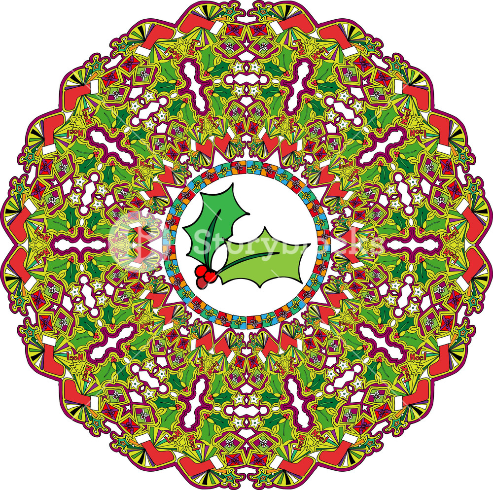 Abstract Christmas Wreath Vector Illustration Royalty Free Stock 1000x994 Abstract Christmas Wreath Vector Illustration Royalty Free Stock