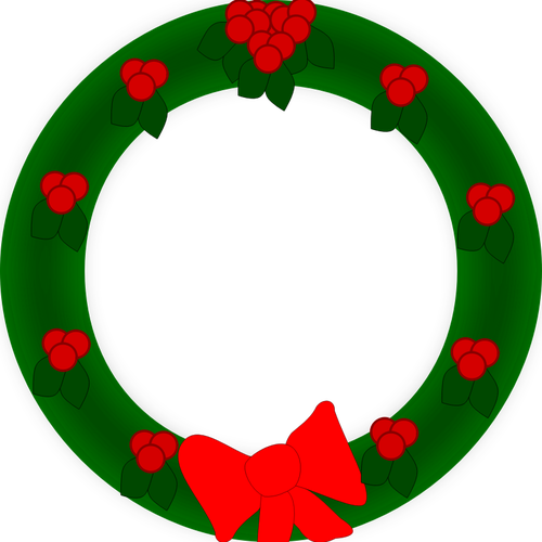 Christmas Wreath Vector Drawing 500x500 Christmas Wreath Vector Drawing