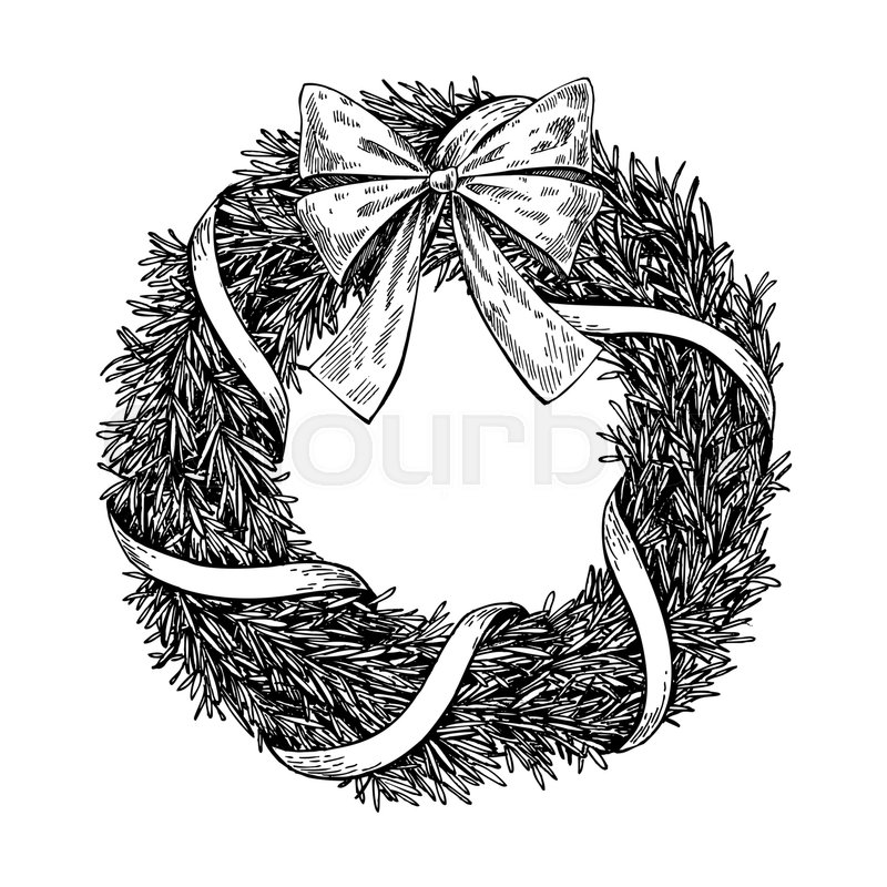 Christmas Wreath Vector Hand Drawn Stock Vector Colourbox 800x800 Christmas Wreath Vector Hand Drawn Stock Vector Colourbox
