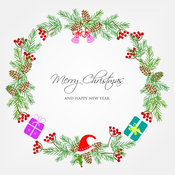 Elegant Christmas Wreath Vector Material Free Download 600x600 Elegant Christmas Wreath Vector Material Free Download