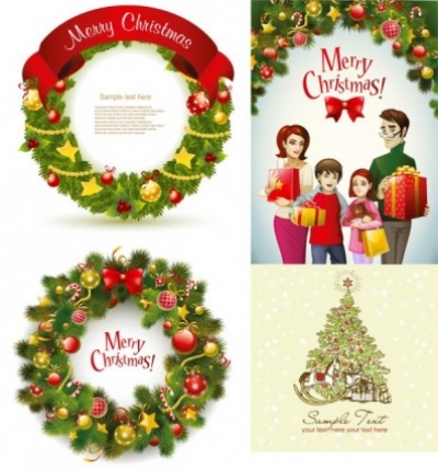 Free Vector Vector Christmas Beautiful Christmas Wreath Vector 400x428 Free Vector Vector Christmas Beautiful Christmas Wreath Vector