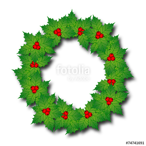 Greting Card Christmas Wreath Vector Stock Image And Royalty 500x500 Greting Card Christmas Wreath Vector Stock Image And Royalty