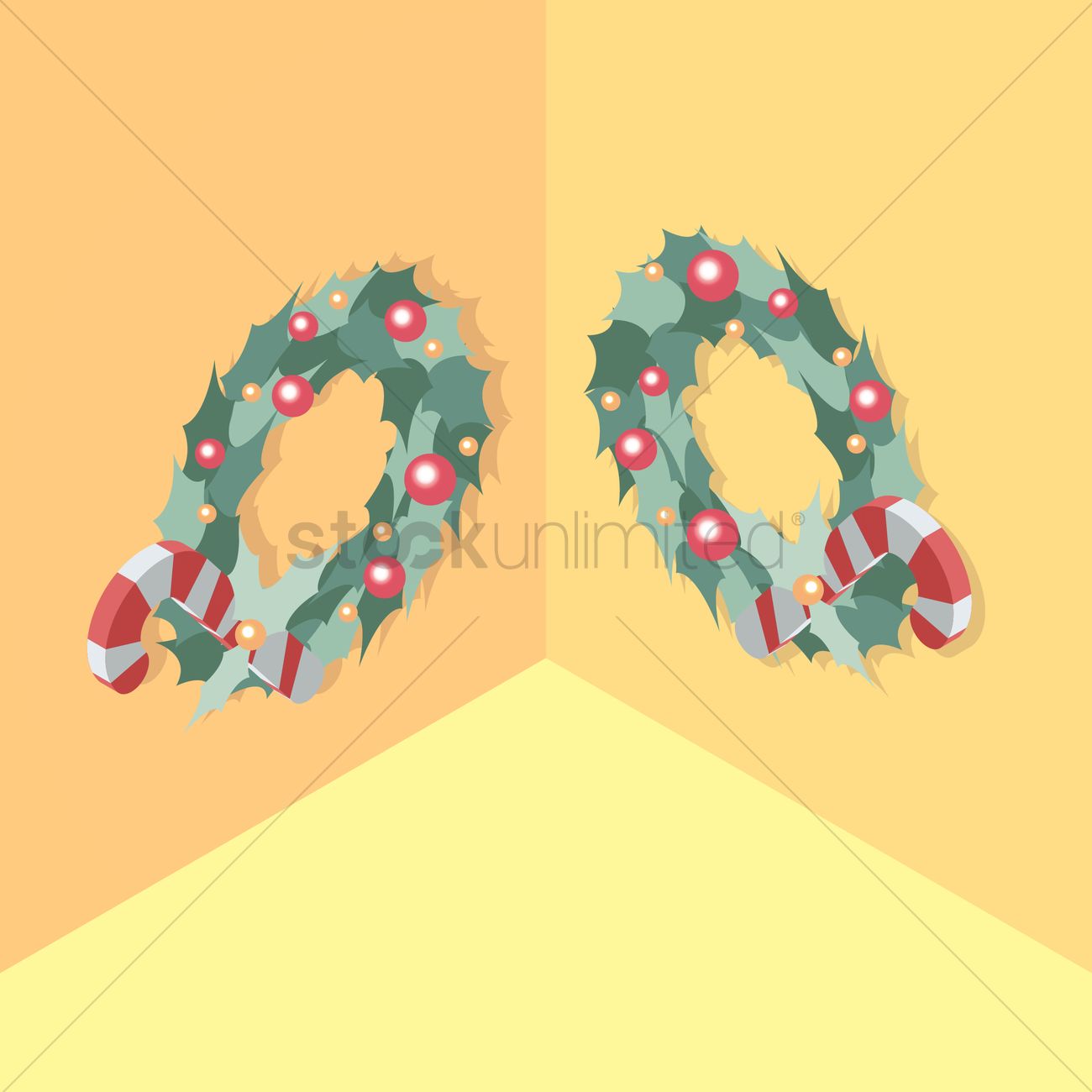 Isometric Christmas Wreath Vector Image 1300x1300 Isometric Christmas Wreath Vector Image