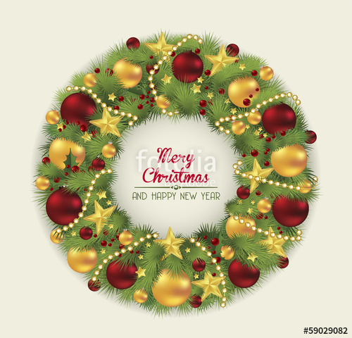 500x480 Christmas Wreath Vector Stock Image And Royalty Free Vector