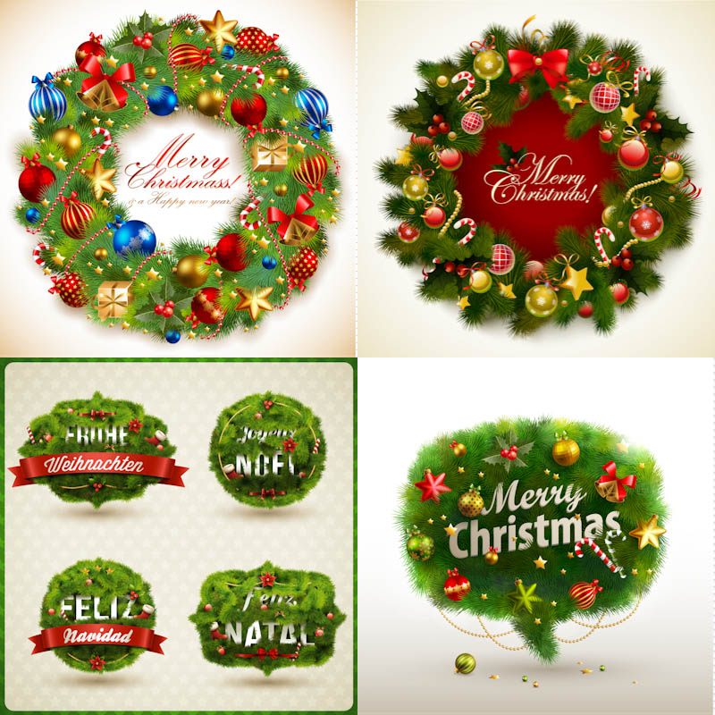 800x800 Decorated Christmas Wreath Vector Vector Graphics Blog