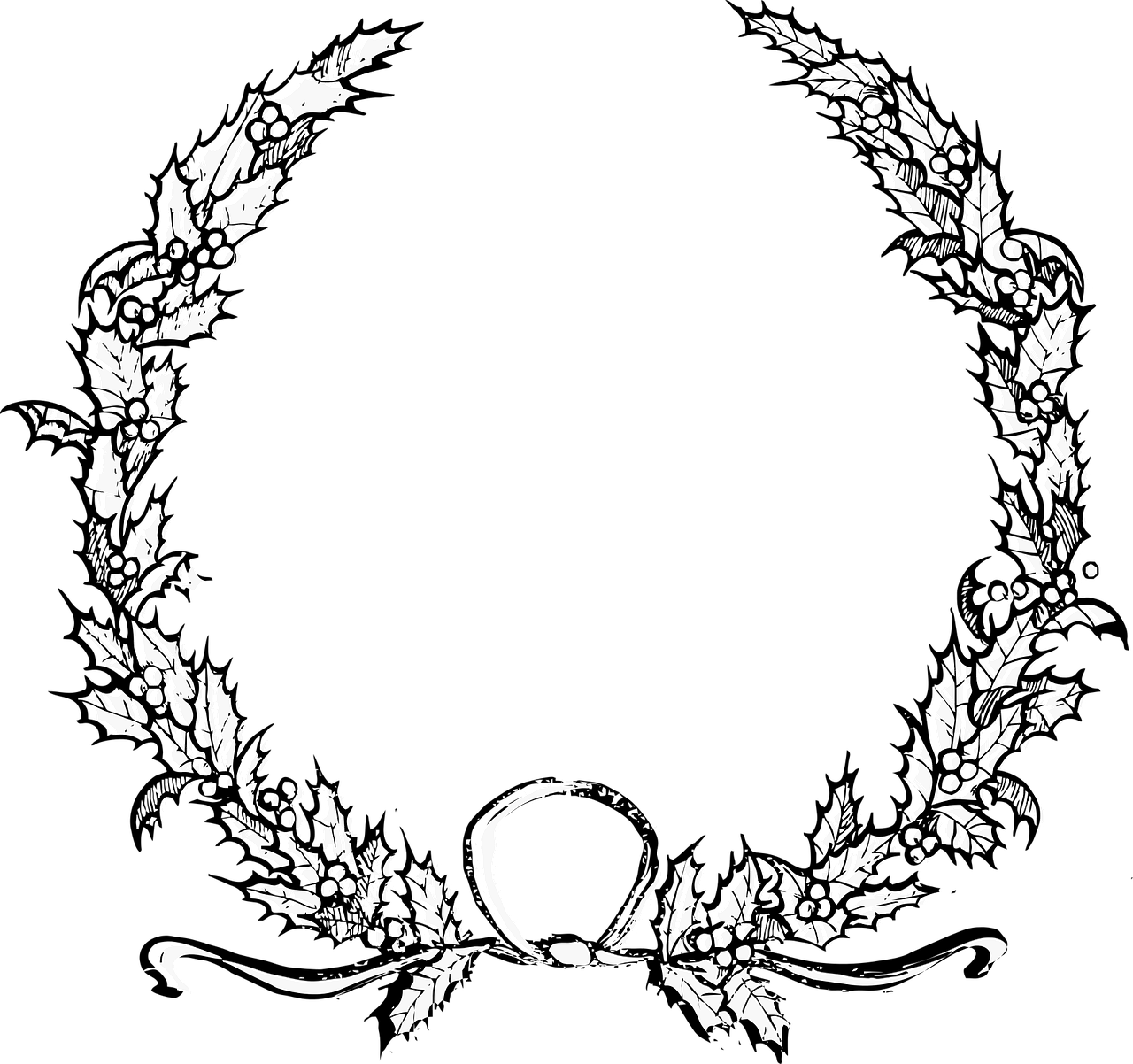 1280x1202 Free Collection Of Christmas Wreath Vector Png Download