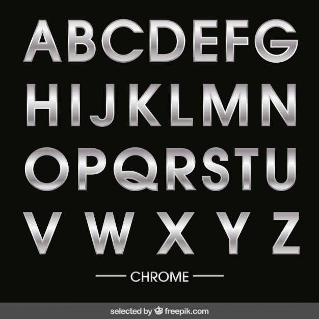 626x626 Chrome Alphabet Vector Free Download