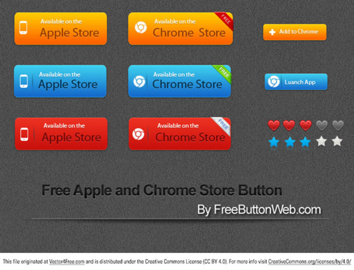 1136x866 Free Apple And Chrome Store Vector Button