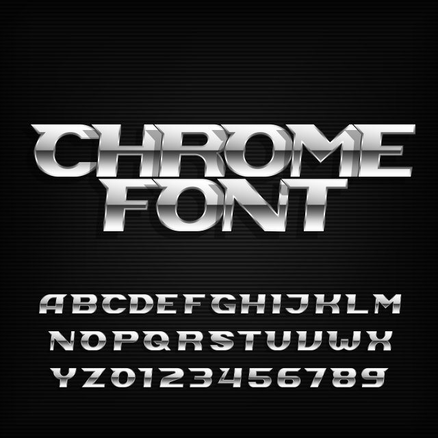 640x640 Chrome Font Vector Downlaod Art Font For Free Download