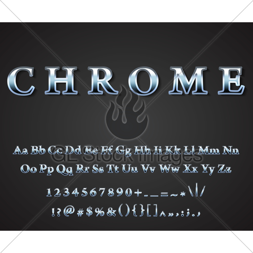 500x500 Vector Shiny Chrome Letters Gl Stock Images