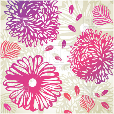 400x400 Creative Pink Background With Buds Of Chrysanthemum Vector Image