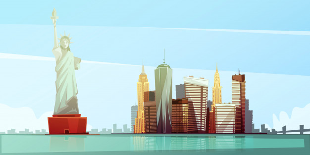 626x313 New York Skyline Design Concept With Statue Of Liberty Empire