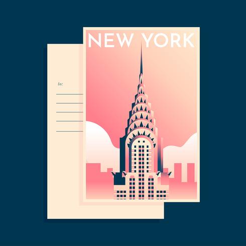 490x490 Chrysler Building New York Landmark Postcard Template