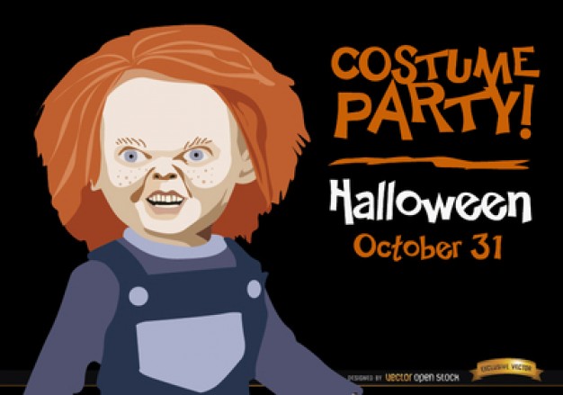 626x439 Chucky Halloween Invitation Party Vector Free Download