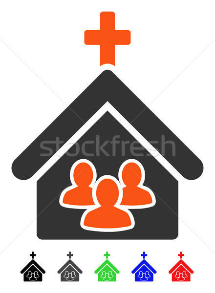440x600 Church People Flat Icon Vector Illustration Victor Ivlichev