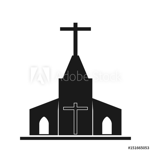 500x500 Church Icon Vector Illustration Christian Worship Church