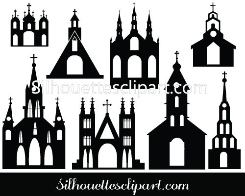 Church Silhouette Vector 500x400 Church Silhouette Vector
