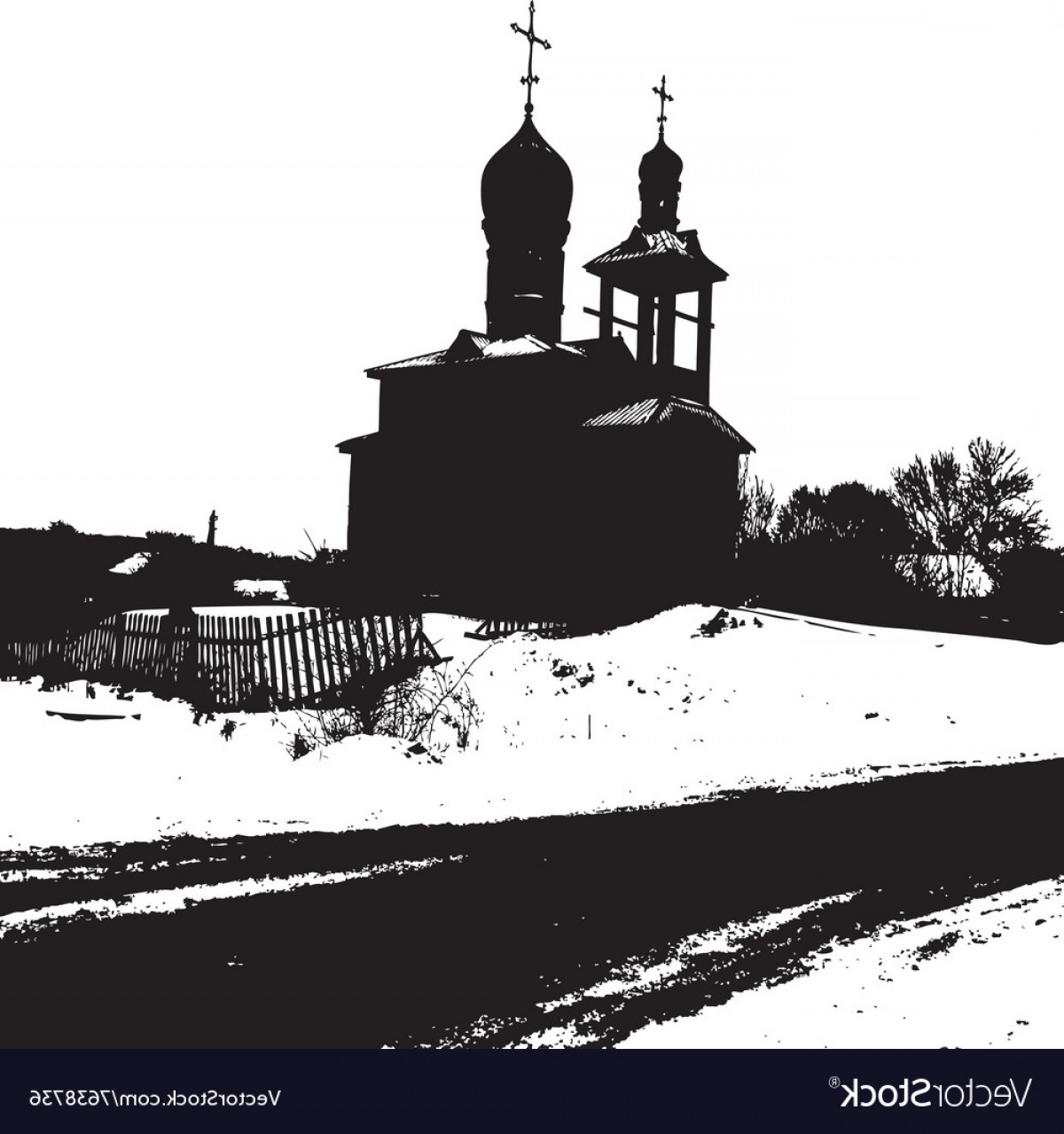 Silhouette Of The Old Church Vector Createmepink 1200x1279 Silhouette Of The Old Church Vector Createmepink