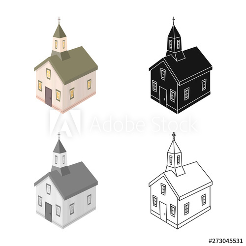 500x500 Vector Illustration Of Church And Christian Icon Set Of Church