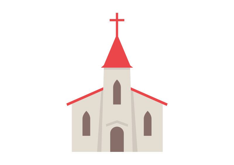 800x566 Church Flat Vector