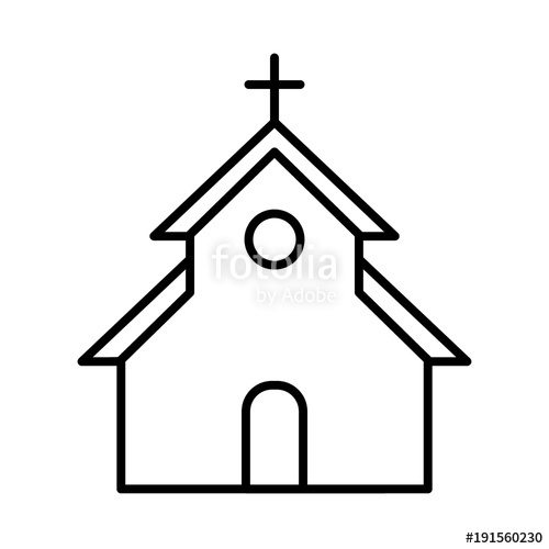 500x500 Church Vector Icon Flat Simple Outline Icon Easter Concept