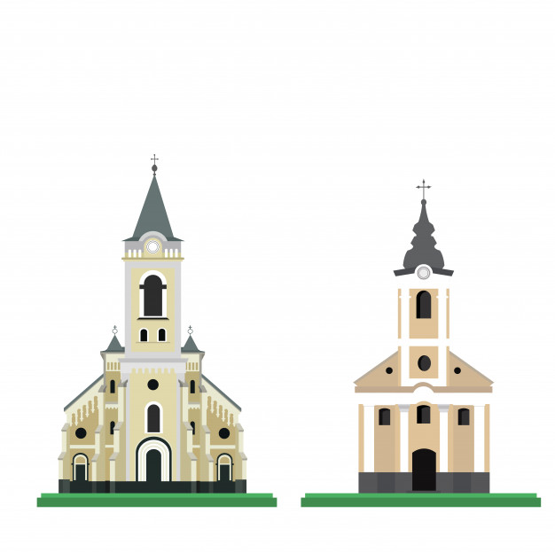 626x623 Catholic Church Vector Vector Premium Download